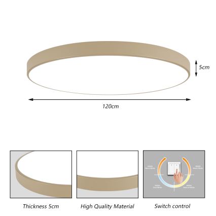 Brilagi - LED таванен плафон POOL LED/180W/230V 3000/4500/6000K Ø 120 см бежов