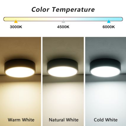 Brilagi - LED таванно осветително тяло POOL LED/18W/230V 3000/4000/6000K Ø 20 см черно