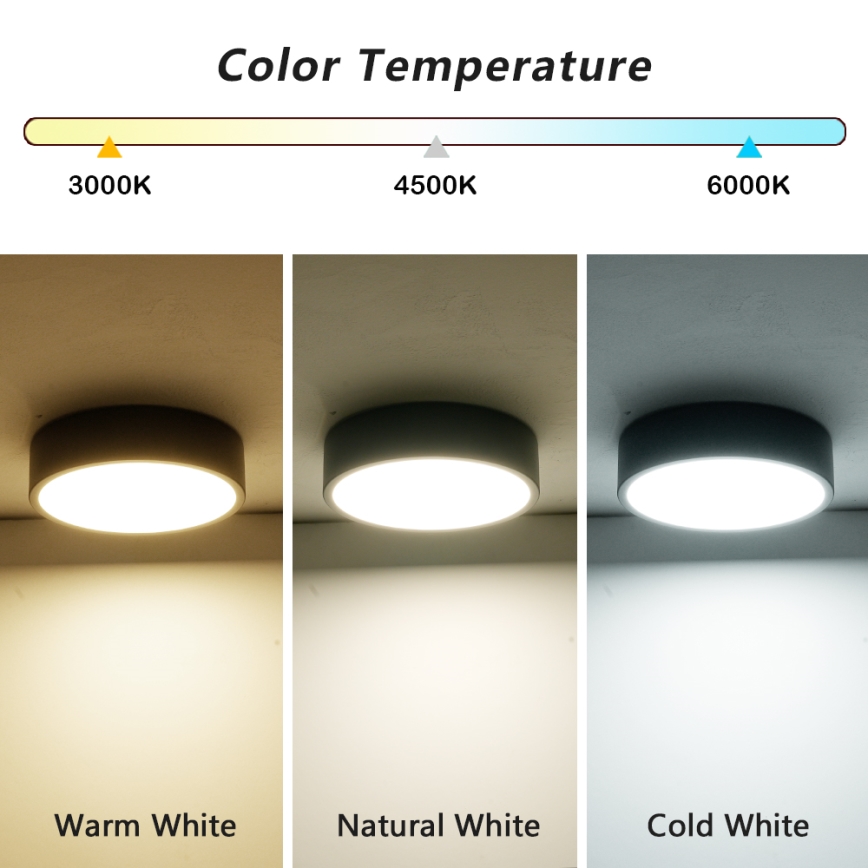 Brilagi - LED таванно осветително тяло POOL LED/18W/230V 3000/4000/6000K Ø 20 см черно