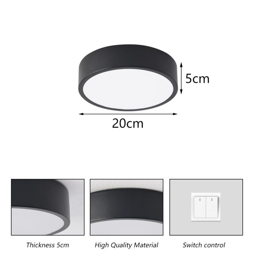 Brilagi - LED таванно осветително тяло POOL LED/18W/230V 3000/4000/6000K Ø 20 см черно