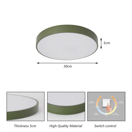 Brilagi - LED таванно осветително тяло POOL LED/36W/230V 3000/4000/6000K Ø 30 см зелено