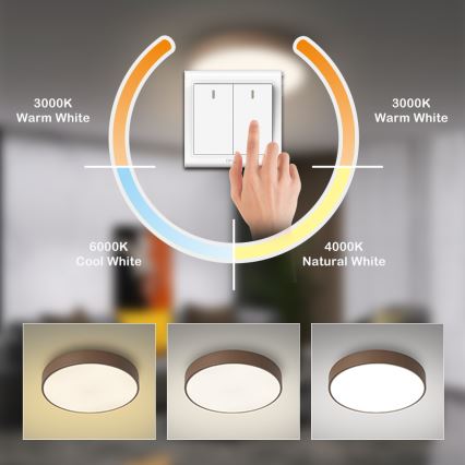 Brilagi - LED таванно осветително тяло POOL LED/36W/230V 3000/4000/6000K Ø 30 см кафяво