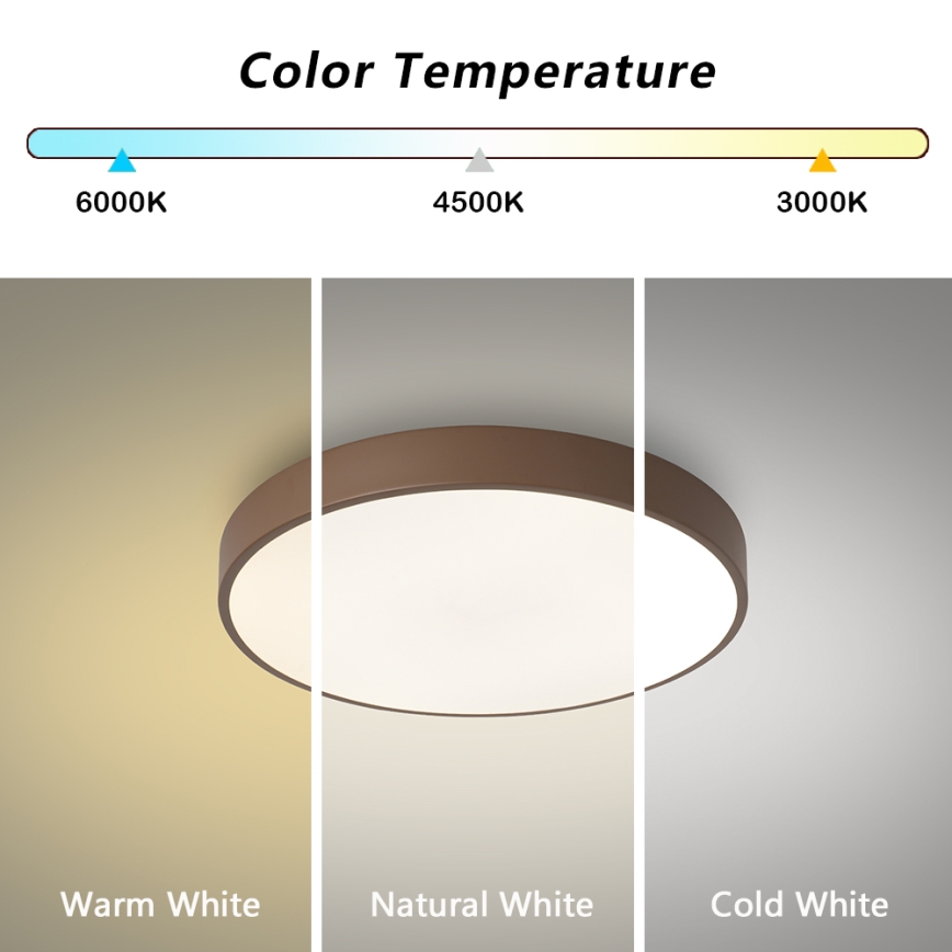 Brilagi - LED таванно осветително тяло POOL LED/36W/230V 3000/4000/6000K Ø 30 см кафяво