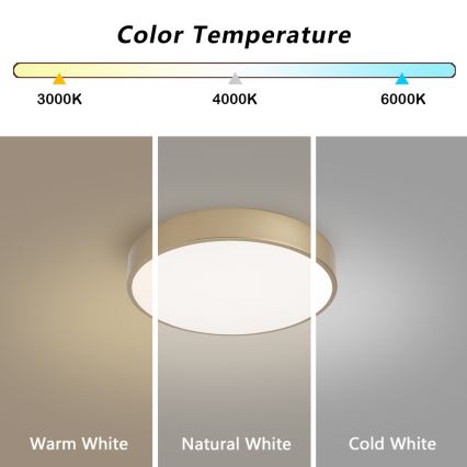 Brilagi - LED таванно осветително тяло POOL LED/36W/230V 3000/4000/6000K Ø 30 см златисто