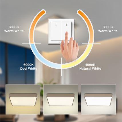 Brilagi - LED таванно осветително тяло POOL LED/36W/230V 3000/4500/6000K 40x40 cm бежово
