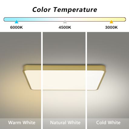 Brilagi - LED таванно осветително тяло POOL LED/36W/230V 3000/4500/6000K 40x40 см златисто