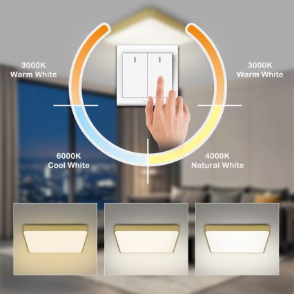 Brilagi - LED таванно осветително тяло POOL LED/36W/230V 3000/4500/6000K 40x40 см златисто