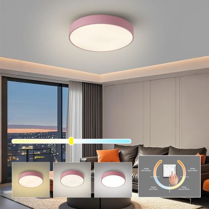 Brilagi - LED таванно осветително тяло POOL LED/48W/230V 3000/4000/6000K, диаметър 40 см, розово