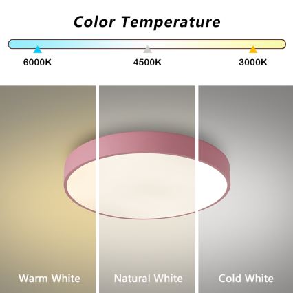 Brilagi - LED таванно осветително тяло POOL LED/48W/230V 3000/4000/6000K, диаметър 40 см, розово