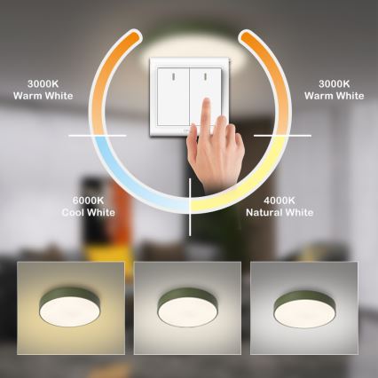 Brilagi - LED плафон POOL LED/48W/230V 3000/4000/6000K диаметър 40 см зелен