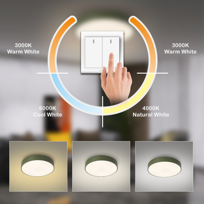 Brilagi - LED плафон POOL LED/48W/230V 3000/4000/6000K диаметър 40 см зелен
