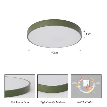 Brilagi - LED плафон POOL LED/48W/230V 3000/4000/6000K диаметър 40 см зелен