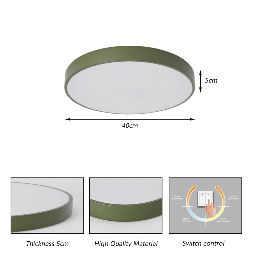 Brilagi - LED плафон POOL LED/48W/230V 3000/4000/6000K диаметър 40 см зелен