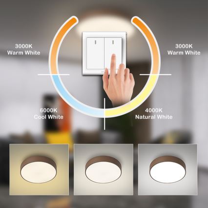 Brilagi - LED таванно осветително тяло POOL LED, 48 W, 230 V, 3000/4000/6000 K, Ø 40 см, кафяво