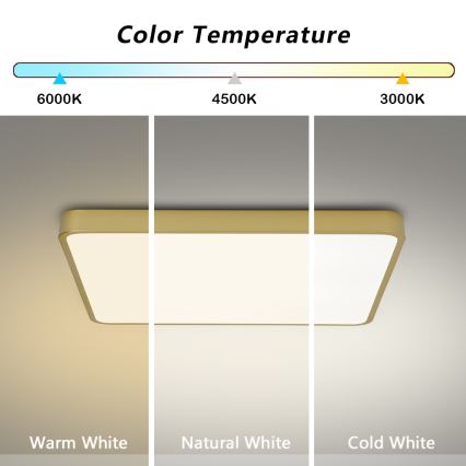 Brilagi - LED таванно осветително тяло POOL LED/48W/230V 3000/4000/6000K 50x50 cm златисто
