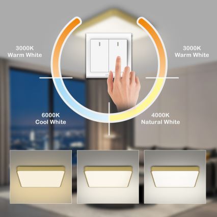 Brilagi - LED таванно осветително тяло POOL LED/48W/230V 3000/4500/6000K 50x50 cm златисто