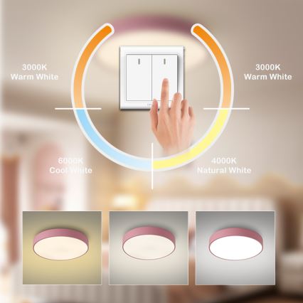 Brilagi - LED плафон POOL LED/60W/230V 3000/4000/6000K диаметър 50 см розов