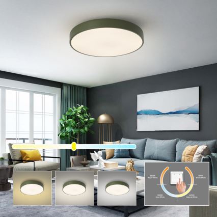 Brilagi - LED таванен плафон POOL, 60W, 230V, 3000/4000/6000K, Ø 50 см, зелен