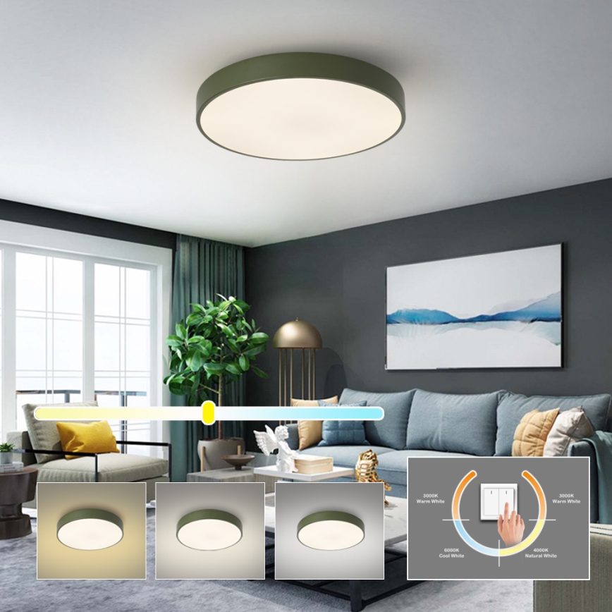 Brilagi - LED таванен плафон POOL, 60W, 230V, 3000/4000/6000K, Ø 50 см, зелен