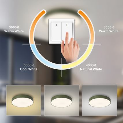 Brilagi - LED таванен плафон POOL, 60W, 230V, 3000/4000/6000K, Ø 50 см, зелен