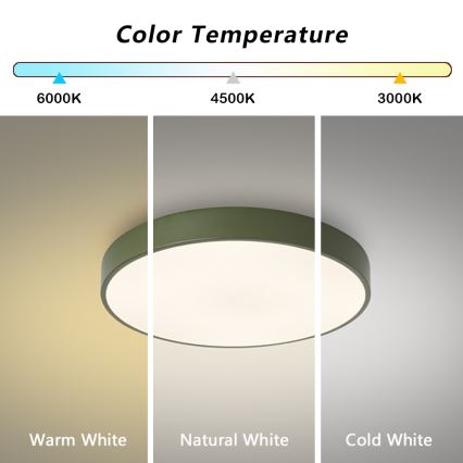 Brilagi - LED таванен плафон POOL, 60W, 230V, 3000/4000/6000K, Ø 50 см, зелен