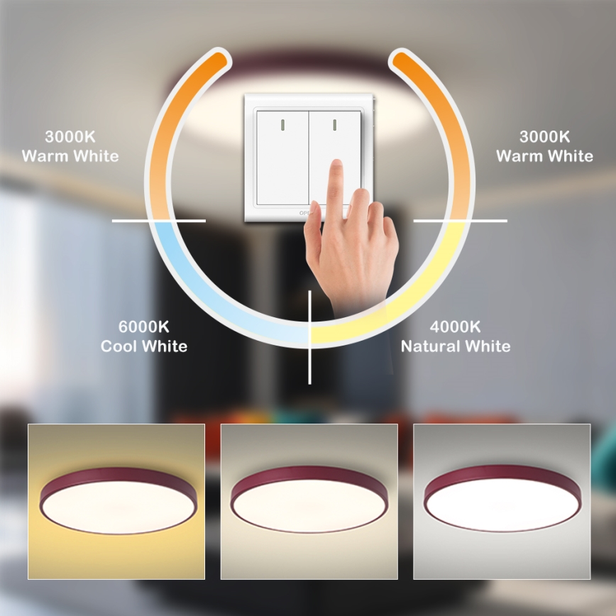 Brilagi - LED таванно осветително тяло POOL LED/60W/230V 3000/4000/6000K Ø 60 см бордо