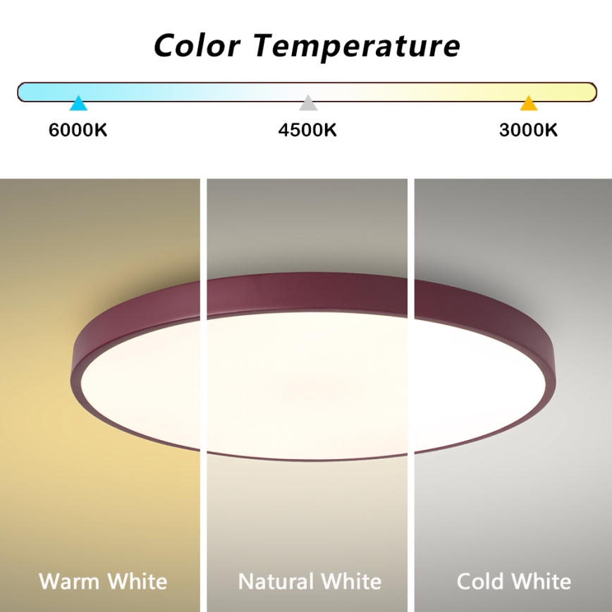 Brilagi - LED таванно осветително тяло POOL LED/60W/230V 3000/4000/6000K Ø 60 см бордо
