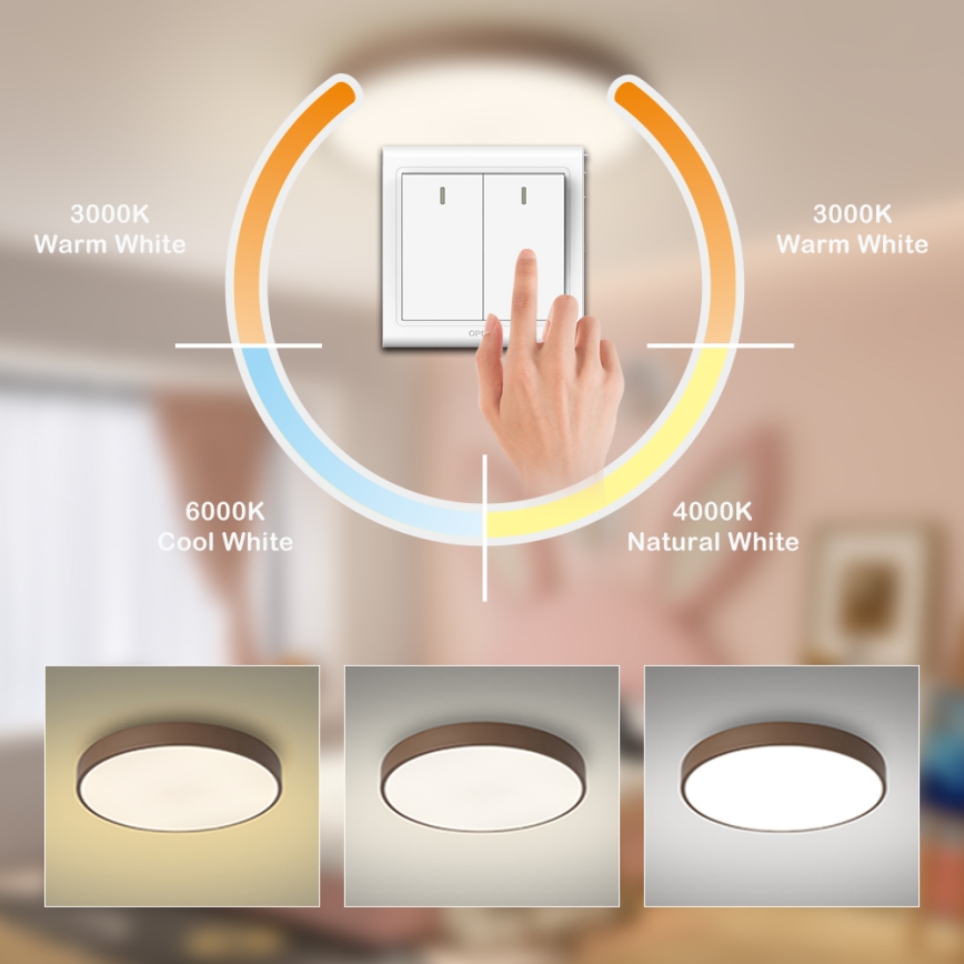 Brilagi - LED таванно осветително тяло POOL LED/60W/230V 3000/4000/6000K Ø 60 см кафяво