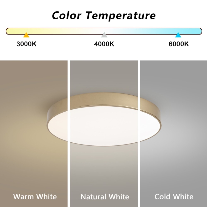 Brilagi - LED таванно осветително тяло POOL LED/60W/230V 3000/4000/6000K, диаметър 50 см, златисто