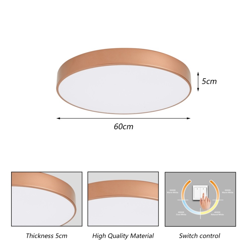 Brilagi - LED таванно осветително тяло POOL LED/60W/230V 3000/4000/6000K Ø 60 см, бронзово