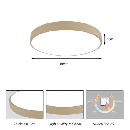 Brilagi - LED таванно осветително тяло POOL LED/60W/230V 3000/4500/6000K Ø 60 cm бежово