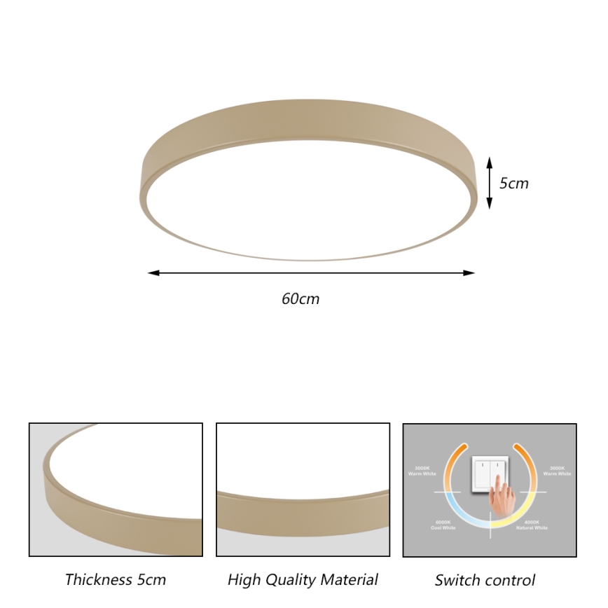 Brilagi - LED таванно осветително тяло POOL LED/60W/230V 3000/4500/6000K Ø 60 cm бежово