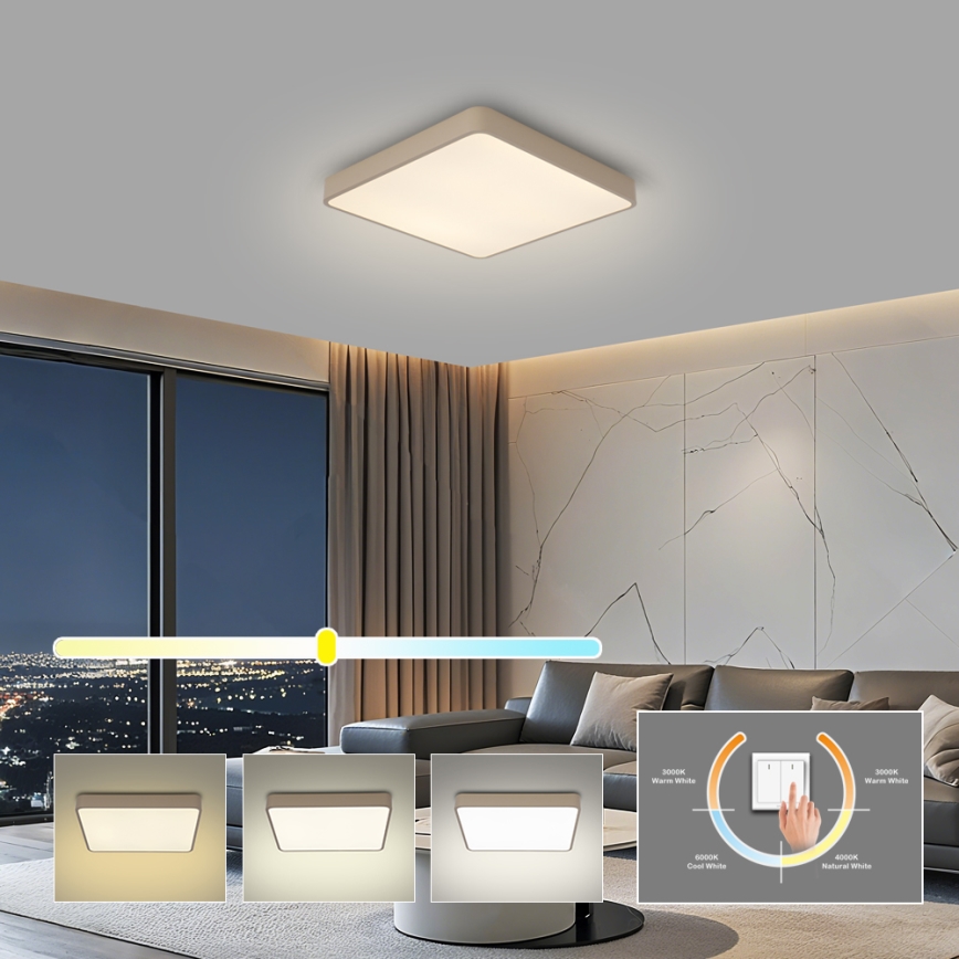 BRILAGI - LED таванно осветително тяло POOL SQUARE LED/36W/230V 3000/4000/6000K 40x40 cm бежово