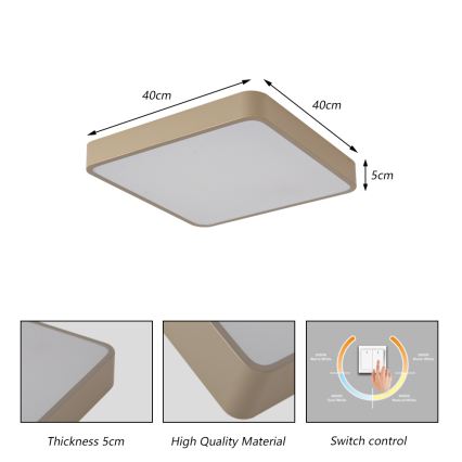 BRILAGI - LED таванно осветително тяло POOL SQUARE LED/36W/230V 3000/4000/6000K 40x40 cm бежово