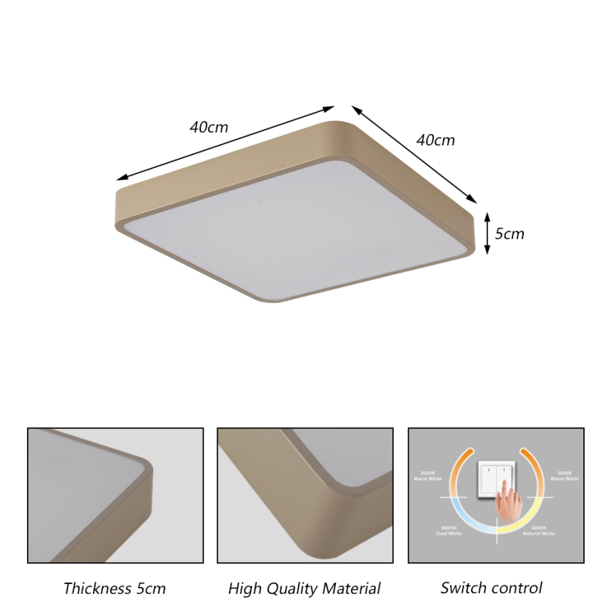 BRILAGI - LED таванно осветително тяло POOL SQUARE LED/36W/230V 3000/4000/6000K 40x40 cm бежово