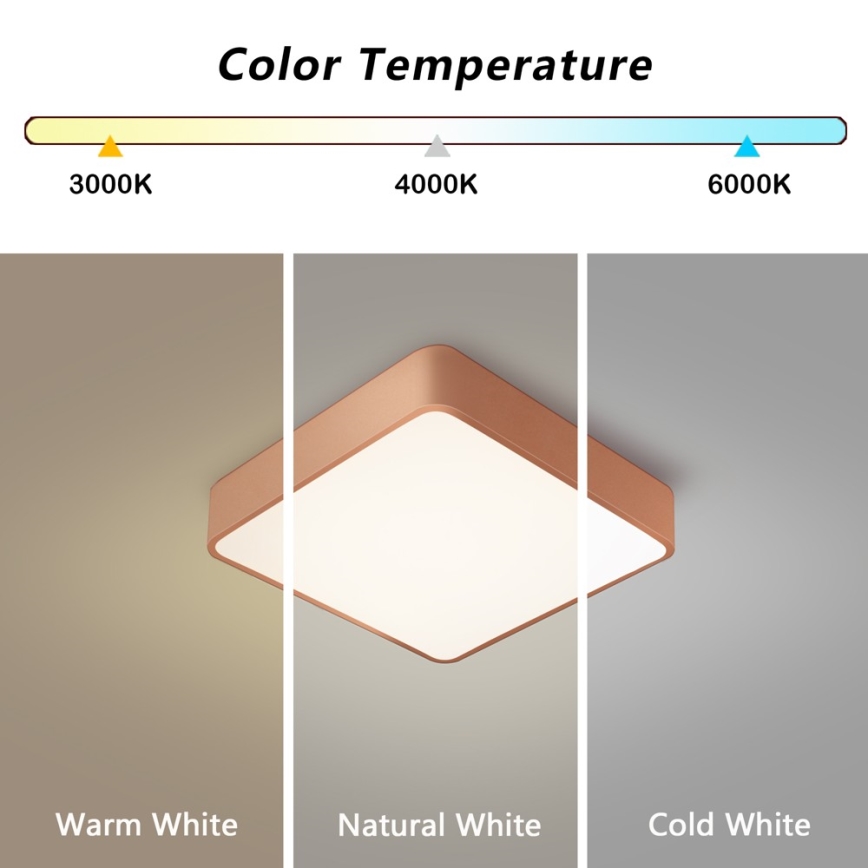 BRILAGI - LED таванно осветително тяло POOL SQUARE LED/36W/230V 3000/4000/6000K 40x40 cm бронзово