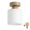 BRILAGI - LED таванно осветително тяло RETRO GLASS 1xE27/60W/230V Ø 10 см бежово/бяло