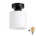 BRILAGI - LED таванно осветително тяло RETRO GLASS 1xE27/60W/230V Ø 10 см черно/бяло