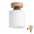 BRILAGI - LED таванно осветително тяло RETRO GLASS 1xE27/60W/230V Ø 10 см дъб/бял