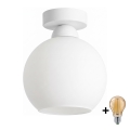 BRILAGI - LED таванно осветително тяло RETRO GLASS 1xE27/60W/230V Ø 15 см бяло