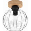 BRILAGI - LED таванно осветително тяло RETRO GLASS 1xE27/60W/230V Ø 18 cm дъб/прозрачно