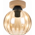 BRILAGI - LED таванно осветително тяло RETRO GLASS 1xE27/60W/230V Ø 18 см дъб/пушено бежово