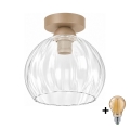 BRILAGI - LED таванно осветително тяло RETRO GLASS 1xE27/60W/230V Ø 25 cm бежово/прозрачно