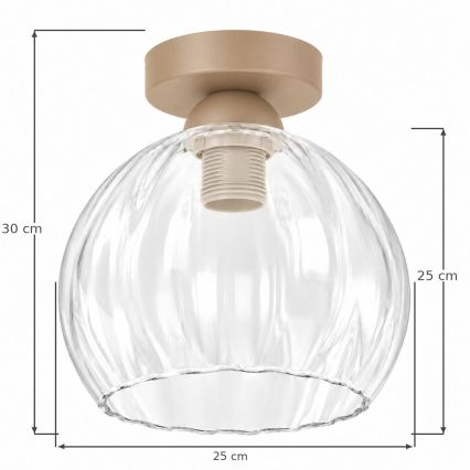 BRILAGI - LED таванно осветително тяло RETRO GLASS 1xE27/60W/230V Ø 25 cm бежово/прозрачно