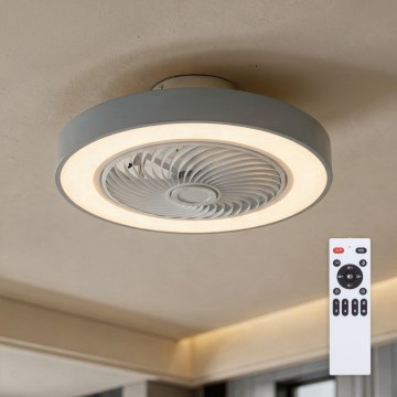 Brilagi - LED таванно осветително тяло с вентилатор с възможност за димиране LED/38W/230V 3000-6500K 3000-6500K Ø 50 cm сиво + дистанционно управление