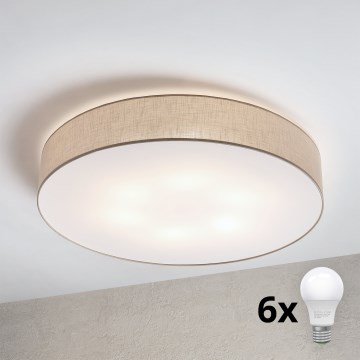 Brilagi - LED таванно осветително тяло SIRIJA 6xE27/60W/230V Ø 80 см бежово