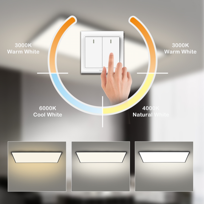 Brilagi - LED таванно осветително тяло SLIMFRAME LED/80W/230V 120x60 cm 3000/4000/6000K черно
