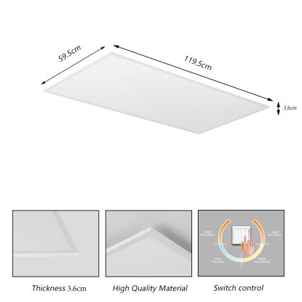 Brilagi - LED таванно осветително тяло SLIMFRAME LED/80W/230V 120x60 cm 3000/4000/6000K бяло