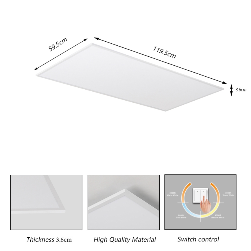 Brilagi - LED таванно осветително тяло SLIMFRAME LED/80W/230V 120x60 cm 3000/4000/6000K бяло