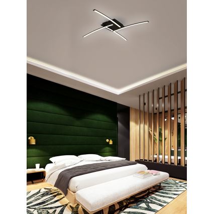 Brilagi - LED таванен плафон STRIPES LED/32W/230V 69x69 см черен